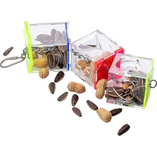 Bird Feeder Acrylic Hexagonal Star Parrot Feeding Box Foraging Toy Birdhouse Pet Water Feeder Birds Supplies House Type Feeder