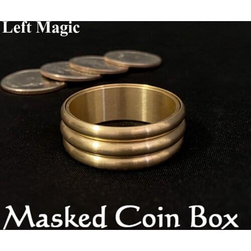 Masked Coin Box Magic Tricks Coin Appear Close Up Magic Magician Illusions Gimmick Props Mentalism Produce Coin Drum Box Magica