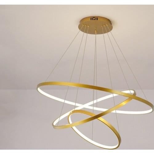 Lampara Colgante Modern LED Chandelier Hanging Lamp Rings Ceiling Chandelier Lighting For Living room Dining Room Light Fixtures
