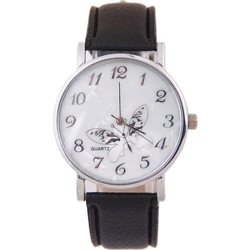 Fashion Embossed Butterfly Watch Casual Leather Women Quartz Wrist Watch Gift Clock Relogio Feminino Gift Drop Shipping 328
