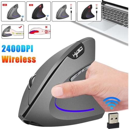 Rechargeable Wireless Vertical Mouse Ergonomic LED Light 2400DPI Wrist Rest Protect Game Mouse For Computer