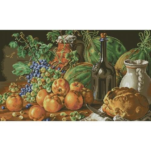 Still Life With fruit Cross Stitch Kits Needlework 14CT Unprinted Embroidery Top Quality DIY Handmade Decoration