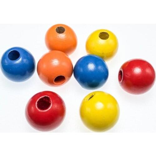 25mm Unfinished Wooden Beads Natural wood teething beads toy making handmade