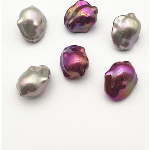 New arrival! 25x21mm 50pcs Aurora effect irregular imitation pearl for Hand Made Earrings DIY parts,Jewelry Findings & Component