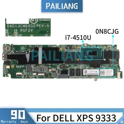 PAILIANG Laptop motherboard For DELL XPS 9333 i7-4510U Mainboard CN-0N8CJG DAD13CMBAG0 SR1EB DDR3 tesed