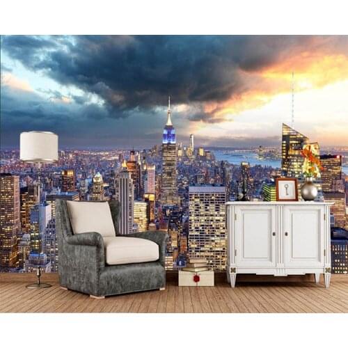 Papel de pared USA Skyscrapers New York City Manhattan Clouds building wallpaper,living room sofa TV wall bedroom bar murals