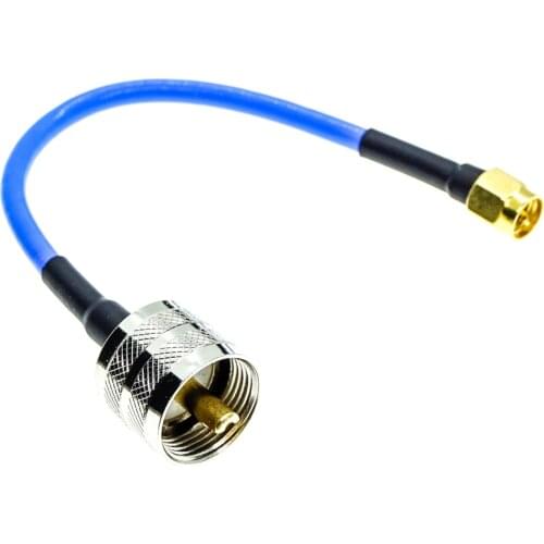 SMA Male to UHF male PL-259 connector RG405 .086" RG-405 Semi Flexible Coaxial Cable 50ohm Blue