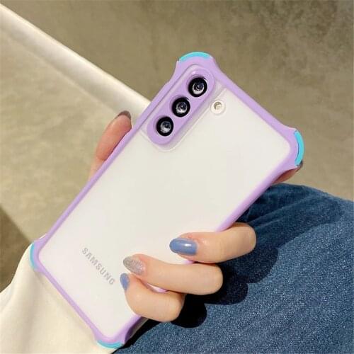 Shockproof Camera Lens Protection Phone Case For Samsung A52 A72 A32 A51 A71 M51 S20 FE S21 S10 Plus Note 20 Matte Clear Cover