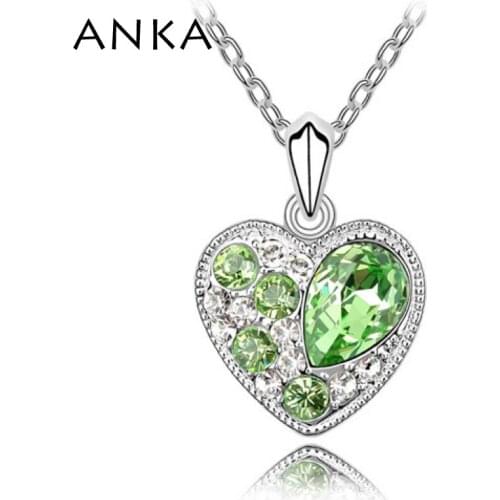 ANKA Romantic New Jewelry Collares Crystal Jewelry Heart Pendant listen To Your Heart Necklace Crystals from Austria #83880