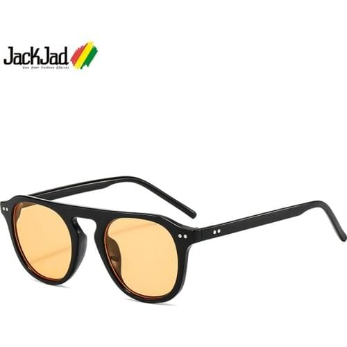 JackJad 2020 Fashion Cool Vintage Round Style Men/Women Sunglasses Two Dots Rivets Brand Design Sun Glasses Oculos De Sol 3394