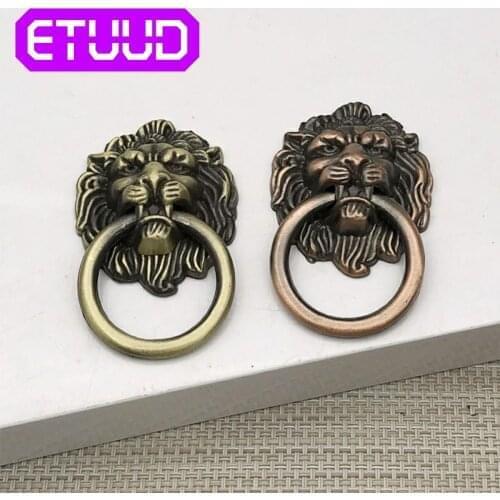 Vintage Style Zinc Alloy Dragon Head Furniture Door Pull Handle Cabinet Dresser Drawer Knobs Ring Handle Furniture Hareware