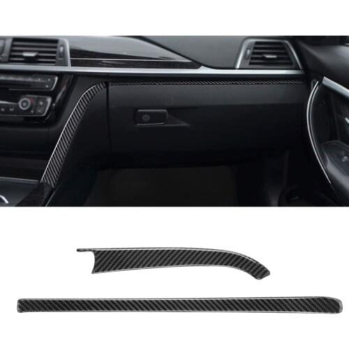 Interior Carbon Fiber Car Copilot Box Panel Cover Interior Trim Decoration for BMW 3 4 Series GT F30 F32 F34 2013-2017