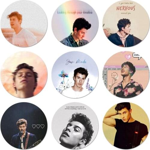 Pop singer Shawn Mendes Painted Icons Pins Badge Decoration Brooches Metal Badges For Clothes Backpack Decoration 58mm