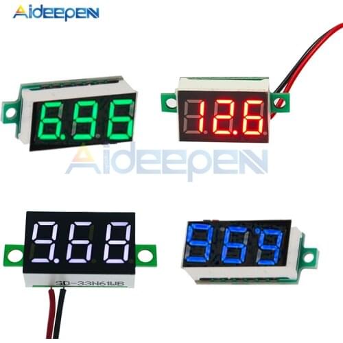 1PC 0.36 inch Mini LED Display Voltmeter DC 4.7-32V Voltage Meter Adjustable Volt Detector Tester Monitor 2 Lead Wire