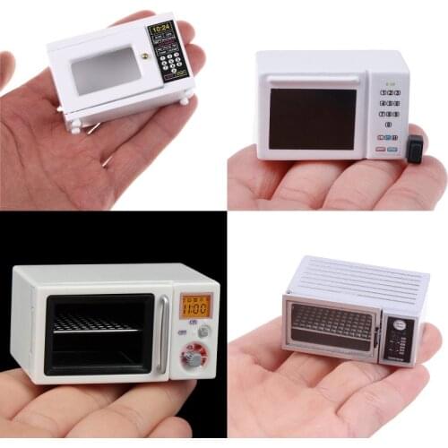 1Pc 1/12 Kitchenware Cookware Set for Dolls House Miniature Home Kitchen Accessory Model(Microwave oven)