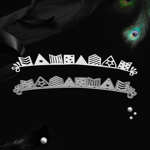 1 Pcs Steel Flag Banner Design Metal Die Cutting Dies Stencil Scrapbooking Photo Album Card Paper Embossing Craft DIY