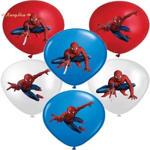 10pcs/12 Inch Super Hero The Avengers Spiderman Balloon Latex Balloons Kids Birthday Party Decoration Baby Shower Balloons Toys