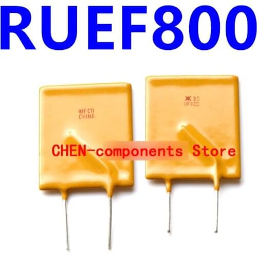 10pcs RUEF800 PPTC Self-recovery fuse 8A 30V straight Insert