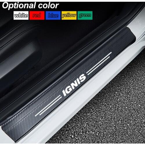 4Pcs Carbon Fiber Car Door Sill Scuff Anti Scratch Sticker for Suzuki IGNIS SWIFT VITARA SX4 Alto Car styling