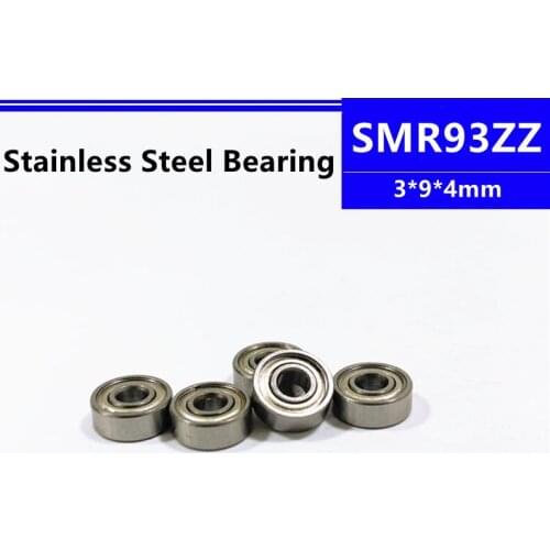 50/100/500pcs SMR93ZZ 3*9*4mm R-930ZZ stainless steel miniature deep groove ball bearing 3x9x4mm SMR93 smr93z
