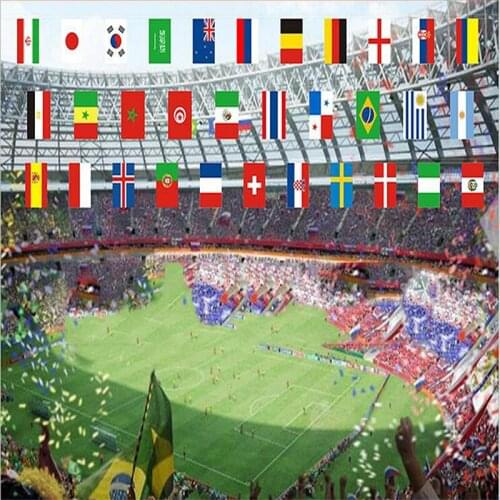 Free shipping BUNTING of FLAGS ALL 32 TEAMS Flag14*21cm or 20x30cm String flag