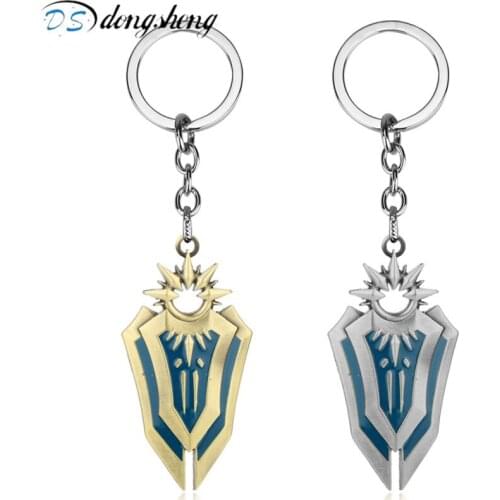 League of LoL Legendes Game LO L Metal Keychain for Fans Aurora Leona Shield Weapon Cosplay Prop Cool Key Chain & Holder