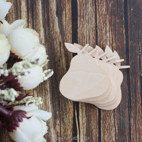 Wooden Pears Shape Art Projects Craft Hanging Tag Decoration Gift Decoupage Laser Cut
