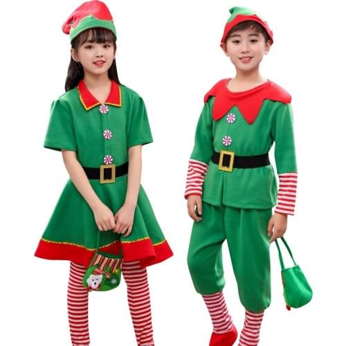 Cosplay bluey Santa Claus kids costume hat Costume Kids adult Family Green Elf Cosplay Costumes Carnival Party Supplies