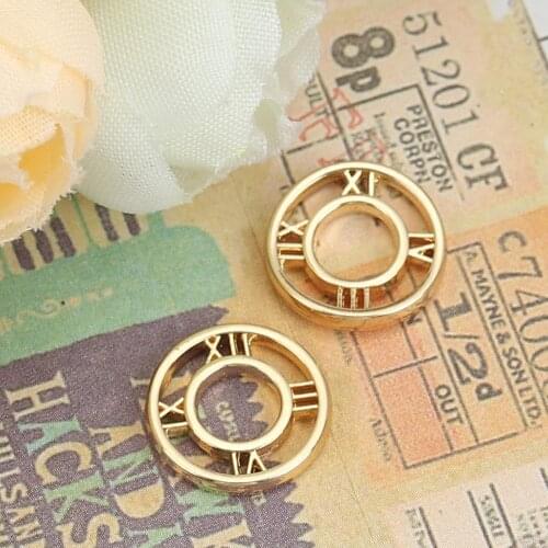 DoreenBeads Fashion Zinc Based Alloy Connectors Circle Ring Gold Multicolor Roman Numerals Style DIY Findings 12mm Dia, 20 PCs