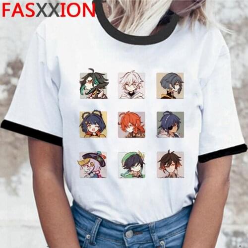 Genshin Impact top tees t-shirt men kawaii tumblr vintage harajuku plus size t shirt graphic tees women