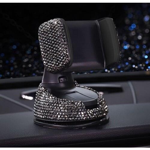 3 In 1 360 Degree Car Phone Holder for Car Dashboard Auto Windows and Air Vent with DIY Crystal Diamond Type For BMW For Toyota