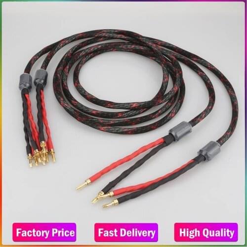 New HI-End Western Electric Speaker Cable HIFI Audiophile Cable Banana To Banana Plug Biwire LoudSpeaker Wire Audio Line