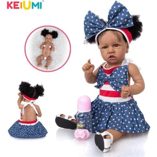 KEIUMI 57 CM Reborn Baby Dolls Full Silicone Body Vinyl Reborn Kit Fast Delivery Well Packaged For Childrens Day