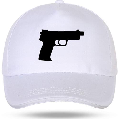 New Summer Men Women Handgun Pistol 9mm Caliber Gun Funny Print Baseball Caps for Hip Hop Cotton Velcro Trucker Cap Dad Hats