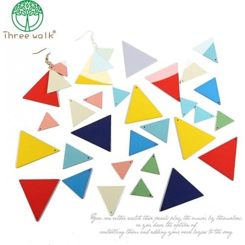 Natural wood triangle chips diy jewelry accessories jewelry design handmade beaded original jewelry Wooden ornaments