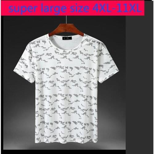 New Arrival Mens Super Large Summer Thin Short Sleeve Fashion O-neck Print Knitted T Shirt Plus Size 4XL5XL6XL7XL8XL9XL10XL11XL
