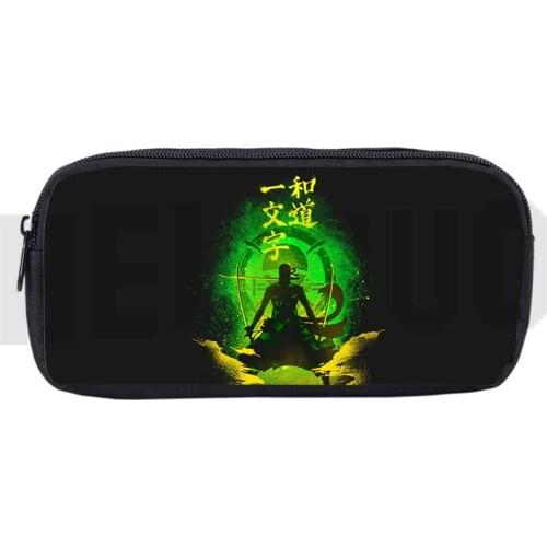 New 3D Print Anime One Piece Pencil Case Storage Cosmetic Bag Boys Cartoon Schoolbag Kids Zipper Penbox Women Make Up Box Purse