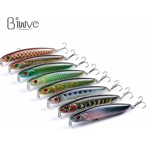 BIWVO 96MM Artificial Hard Lure With Triple Hook Spinner Wobbler Bait All Goods For Fishing Sea Swimbait Accessories