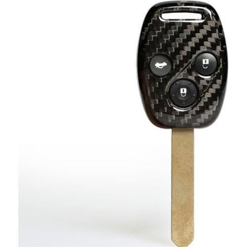 QHCP Carbon Fiber 2 Buttons Car Remote Key Case Key Cover 3 Buttons Auto Key Shell For Honda Accord Fit City Auto Accessorries