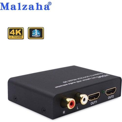 2019 HDMI 1*2 Splitter with HD Stereo Audio Extractor Converter HDMI Audio Splitter Adapter