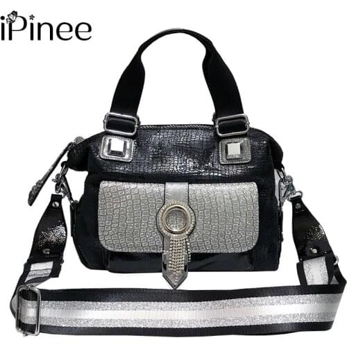 IPinee Luxury Brand Womens Bags Split Lether Sequines Bolsos De Mujer Large Handbag Tote Crossbod Shoulder Sac A Main Femme