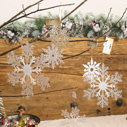 Christmas Decoration Snowflake Pendant Christmas Tree Pendant Simulation Snowflake Christmas Decoration Scene Layout Small