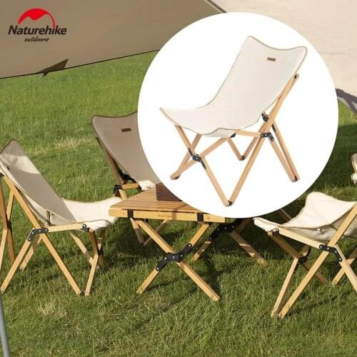 Naturehike Folding Camping Chair Wooden Ultralight Portable Oxford Cloth Fishing Beach Chair Steady Outdoor Travel Daily Leisure