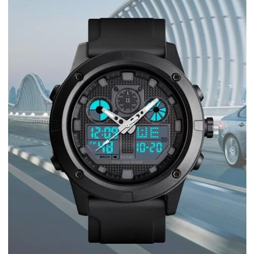 SKMEI Sports Watches Men Dual Display Wristwatches Chronograph 50M Waterproof Alarm Calendar Wristwatch Relogio Masculino