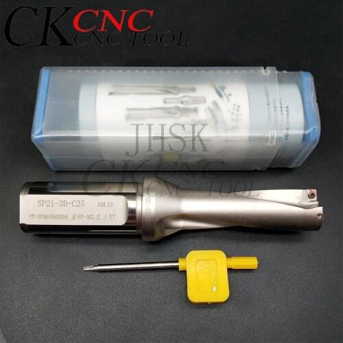 SP series U drill 21mm 3D Shank diameter C25mm fast SP U Drill Indexable bit drilling for SPMG060204 blade Machinery Lathes CNC