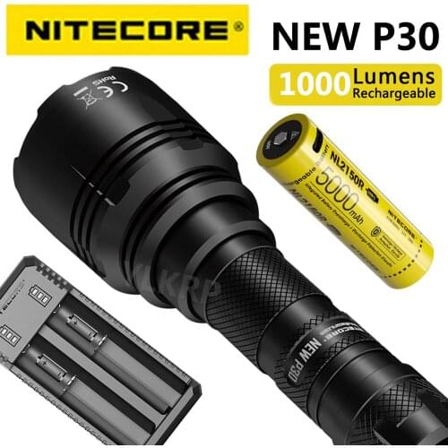 NITECORE New P30 Flashlight CREE XP-L HI V3 LED max 1000LM 8 Working Modes beam distane 618 meter LED torch outdoor rescue light