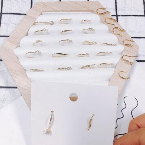DIY jewelry accessories wholesale color-preserving copper 18k gold inlaid zircon ear hook earrings basic material accessories