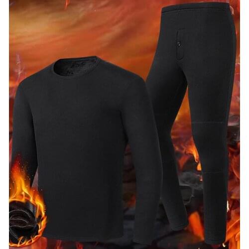 Winter Heated Underwear USB Battery Powered Fleece Thermal Heating Motorcycle Jacket Moto Long Johns Pants Electric Suit Men
