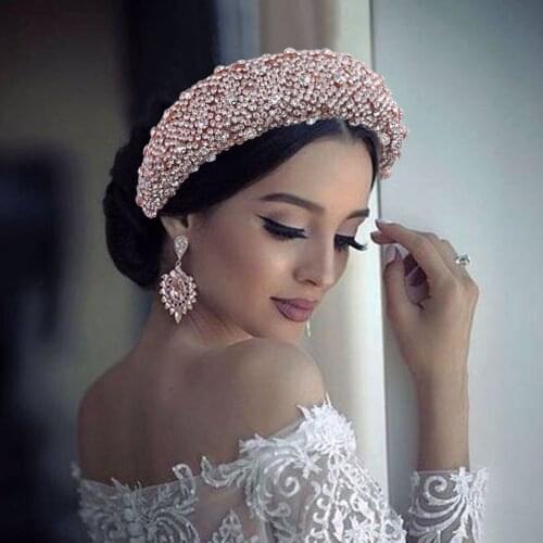 ZMHP362 Fashion Bride Headwear Earclip Earpin Set with Crystal and Rhinestone Wedding Hair Accessories Woman Party Prom Tiara