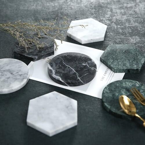 1PCS Creative Luxury Marble Ceramic Coaster Drink Cup Dining Table Coffee Pad Tea Mat Placemat Decoration